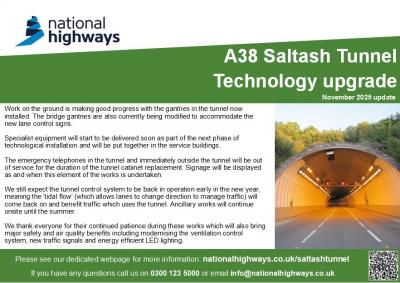 Progress update for Saltash Tunnel